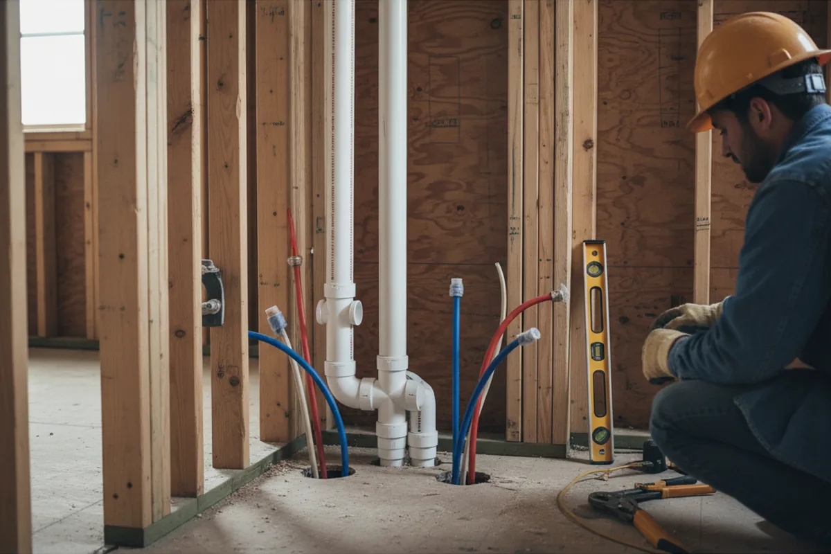 Drain and supply rough-in during Drain Cleaning in Fairfield